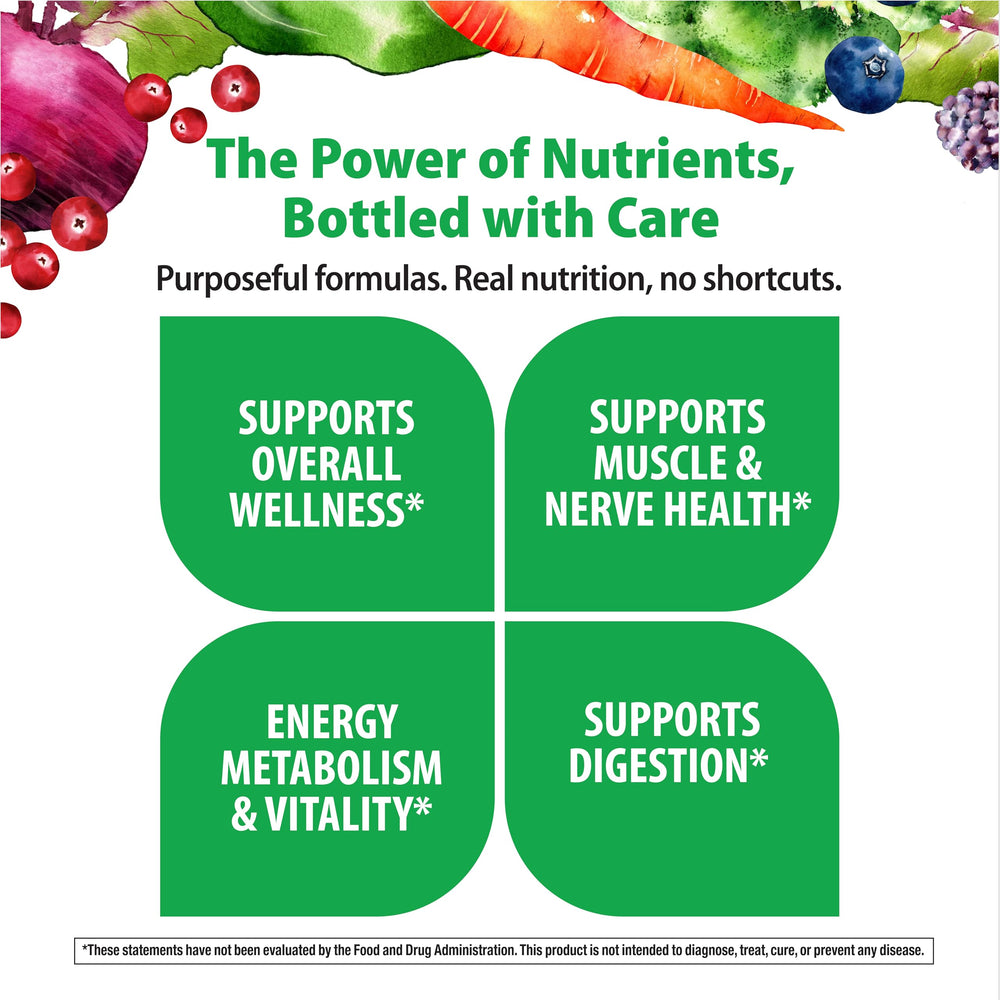Rainbow Light ingredients panel emphasizes probiotics and vitamins for digestion