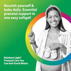 Rainbow Light Prenatal DHA label highlights EPA and DHA plus choline and vitamin E