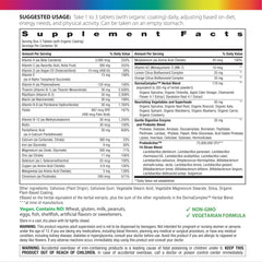 Rainbow Light Teens bottle closeup highlighting form and texture for energy support