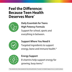 Rainbow Light Teens multivitamin fruit punch packaging designed for teens