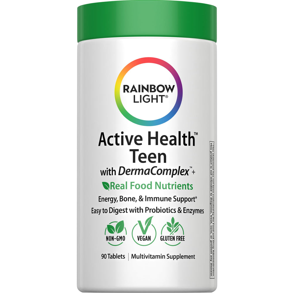 Rainbow Light Teens Multivitamin tablets in front view for daily wellness