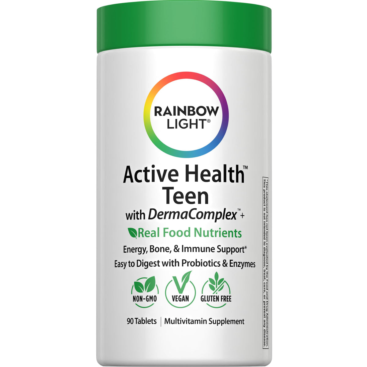 Rainbow Light Teens Multivitamin tablets in front view for daily wellness
