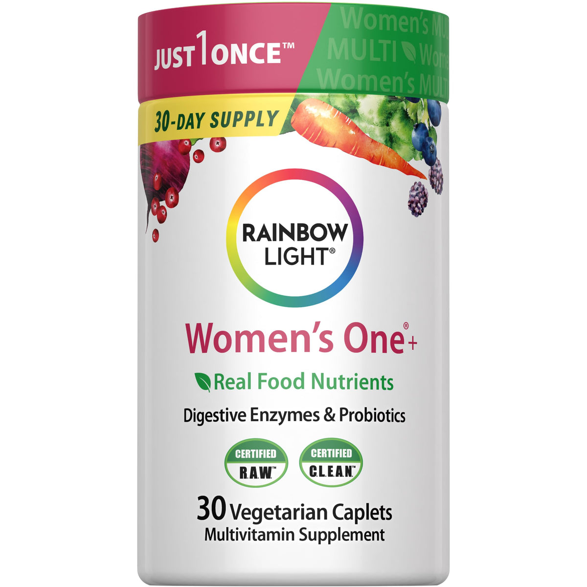 Rainbow Light Women's Multivitamin One+ bottle front for daily wellness support