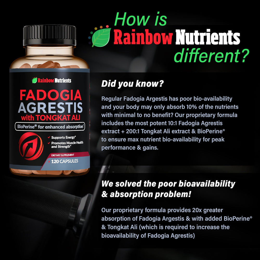 Rainbow Nutrients dosage capsules ready for daily fitness routines.