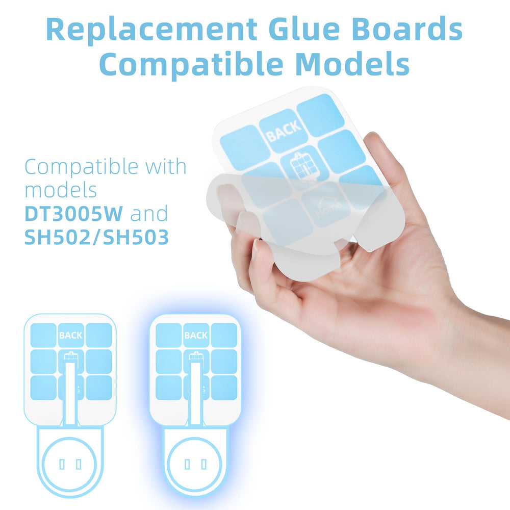 Raindot easy-install peel for fast glue sheet placement in traps