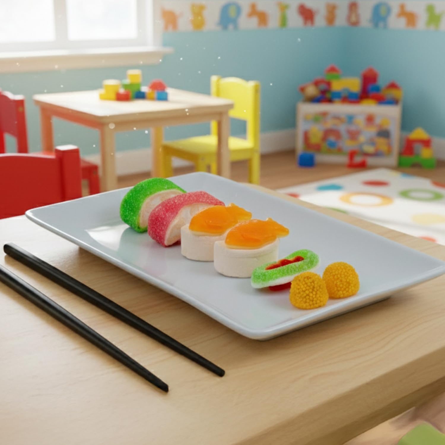 Raindrops Gummy Sushi gift idea; fun surprise for kids and adults.
