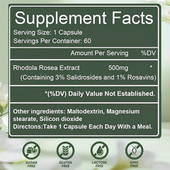 Raipult Floraviva Rhodiola capsules close-up for daily focus