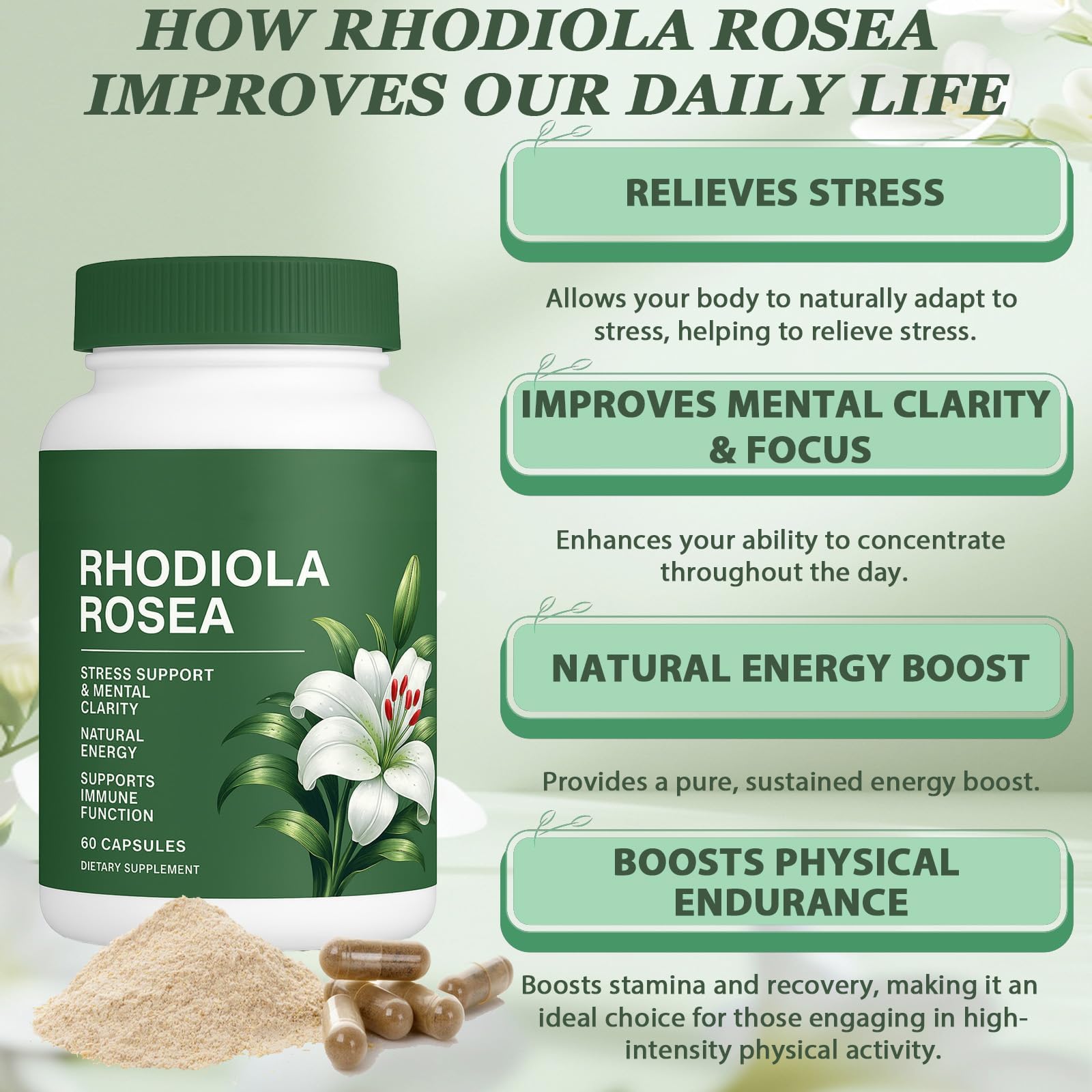 Raipult Floraviva Rhodiola packaging shows purity and quality