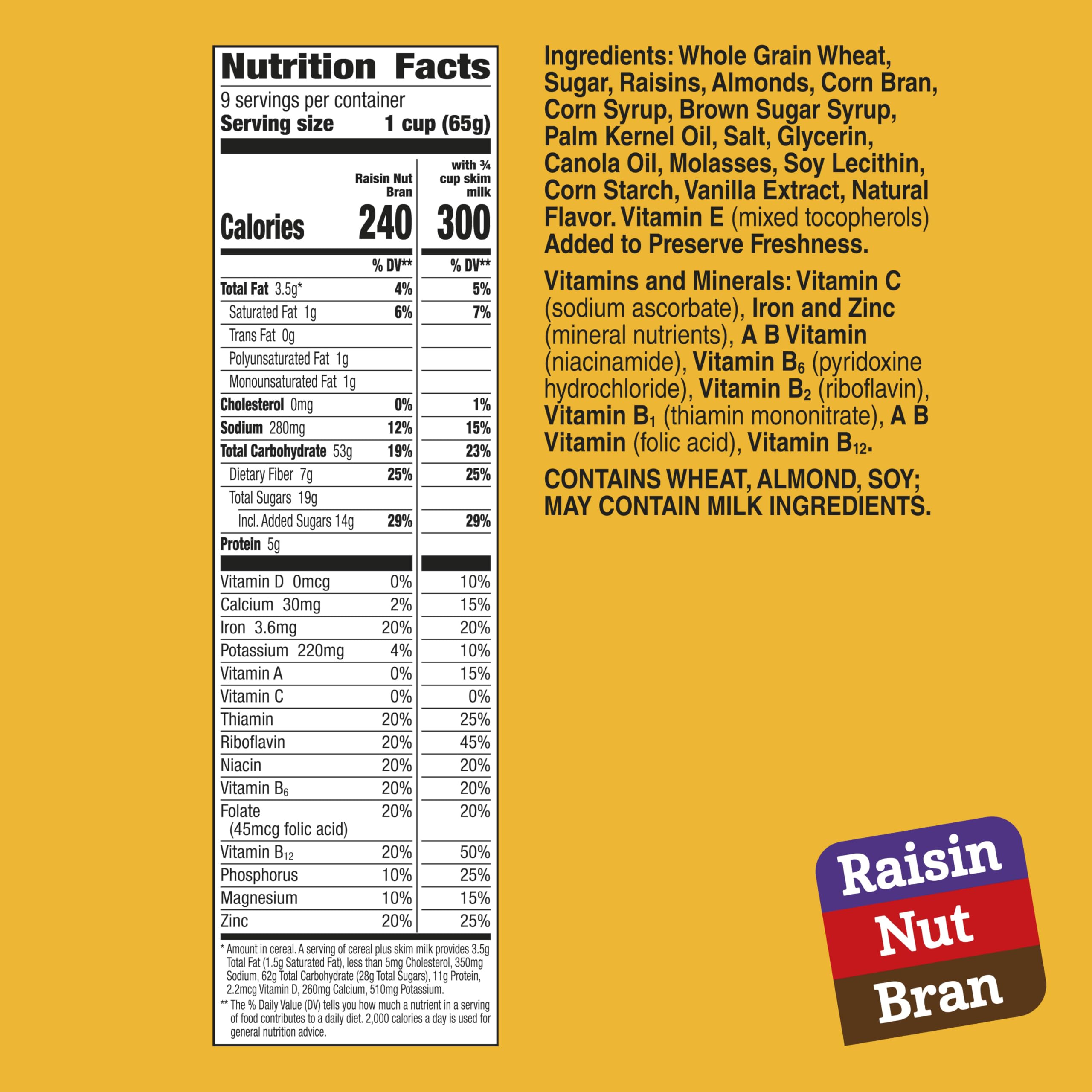 Raisin Nut Bran almonds add crunch to your morning bowl.