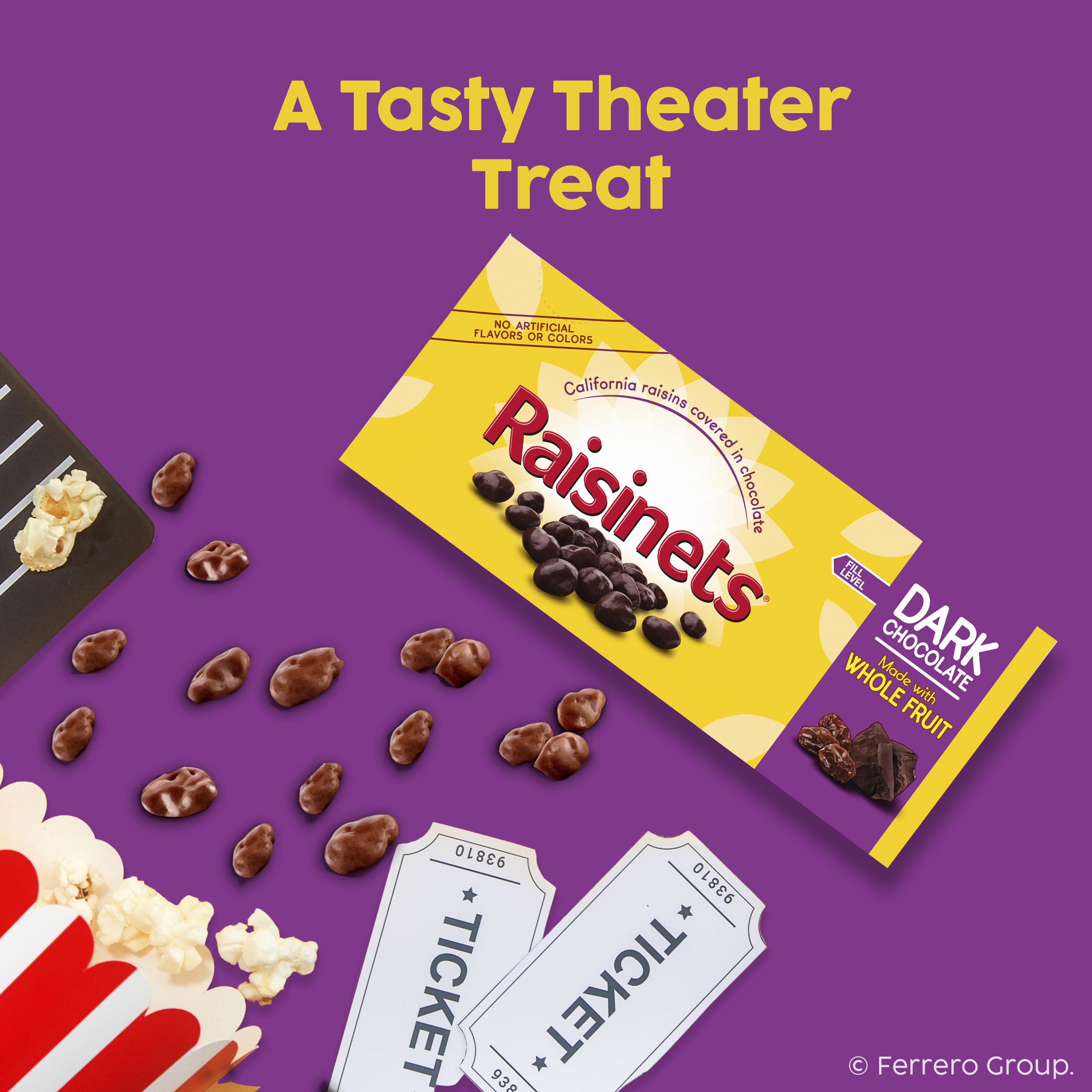 3.1 oz Raisinets box ready for desk snacking