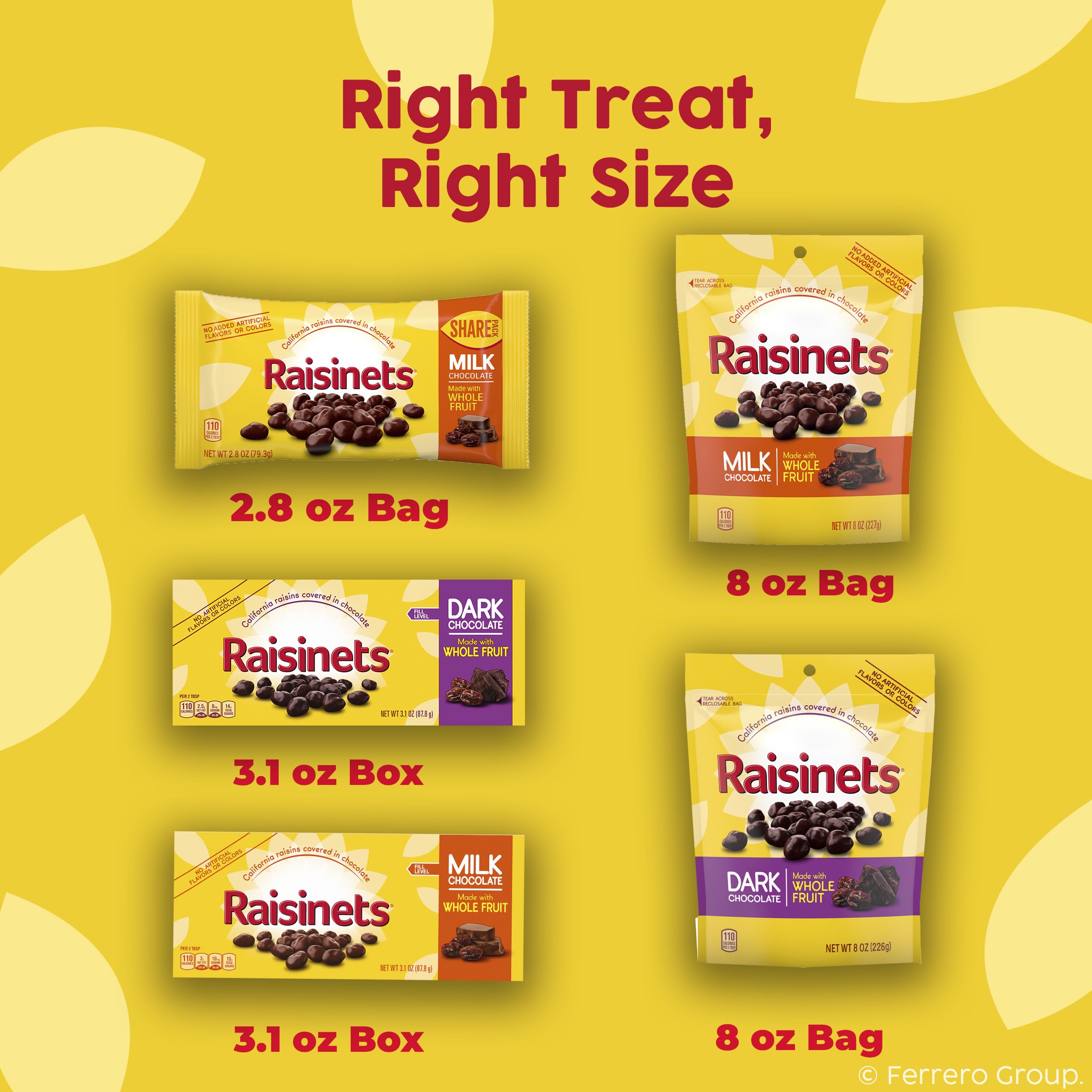 Bulk 15-pack Raisinets displayed for gatherings and events