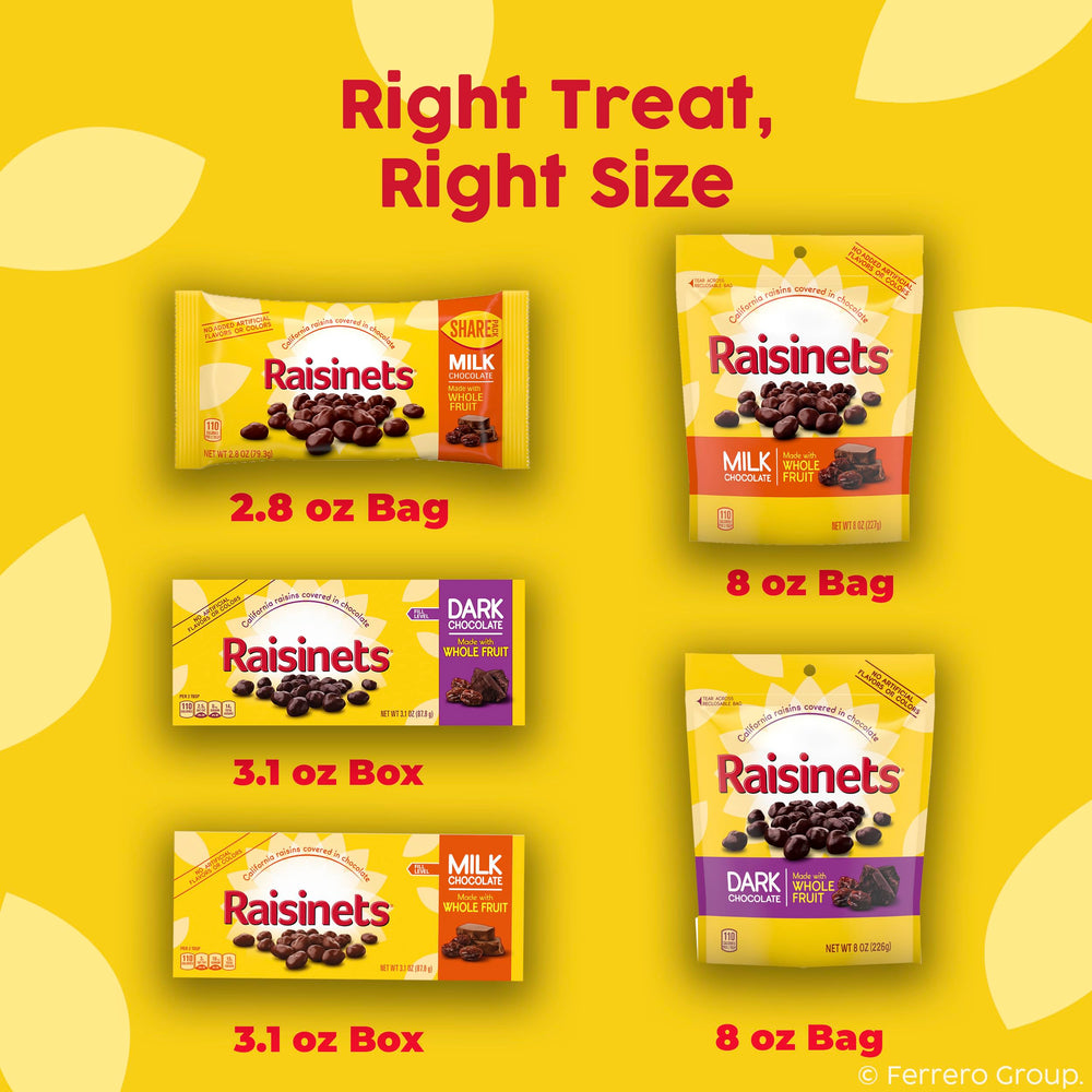 Bulk 15-pack Raisinets displayed for gatherings and events