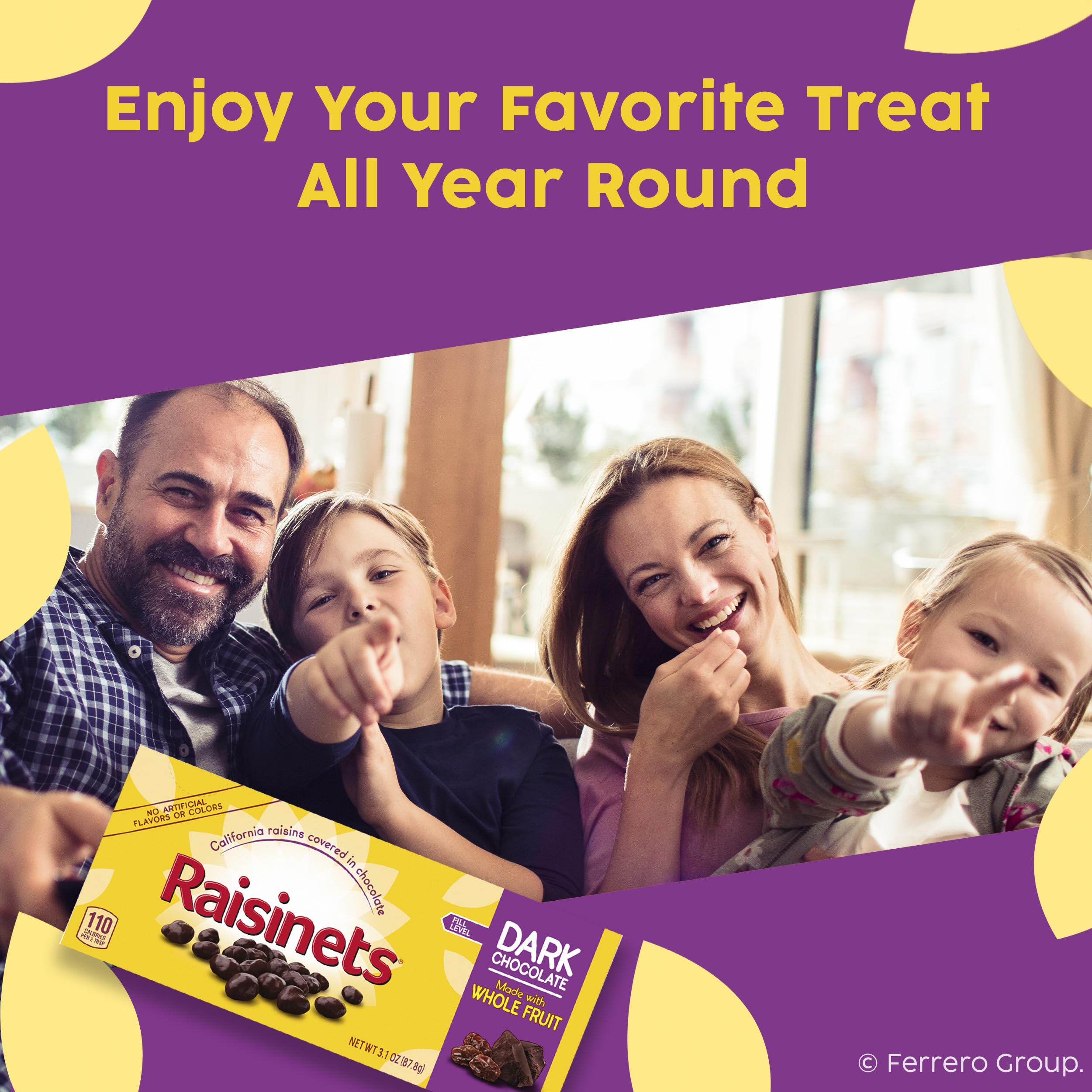 Movie night snack setup featuring Raisinets in a bowl