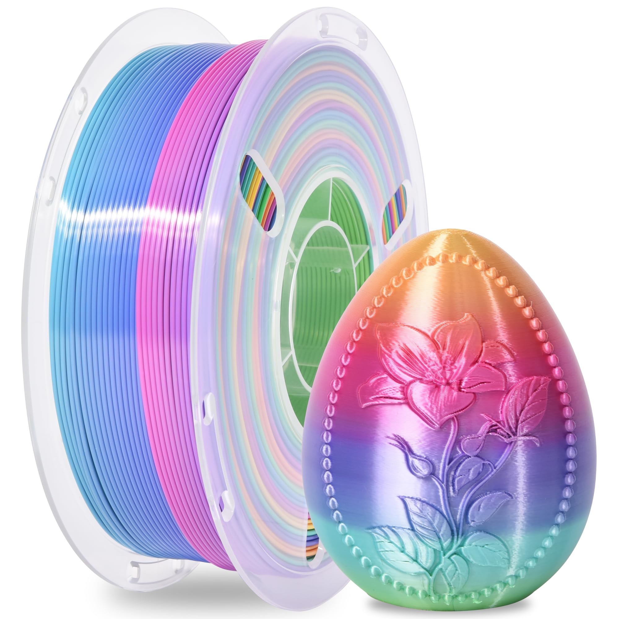 RAMBERY Silk Rainbow 1kg spool supports long multi-color projects.