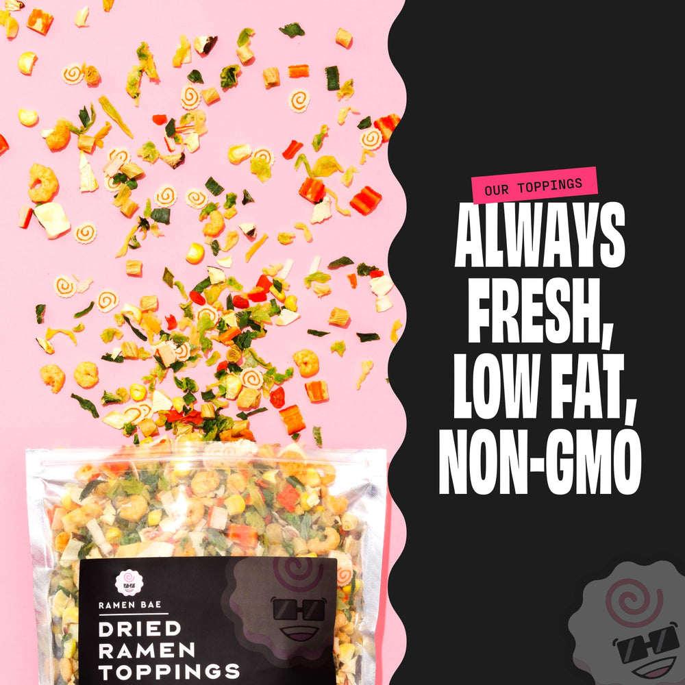 Ramen Bae no-prep-needed add-ins – quick flavor lift for ramen or fried rice.