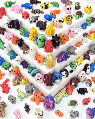 Random 3D-printed animals mini figurine for desk decor and tactile relief.