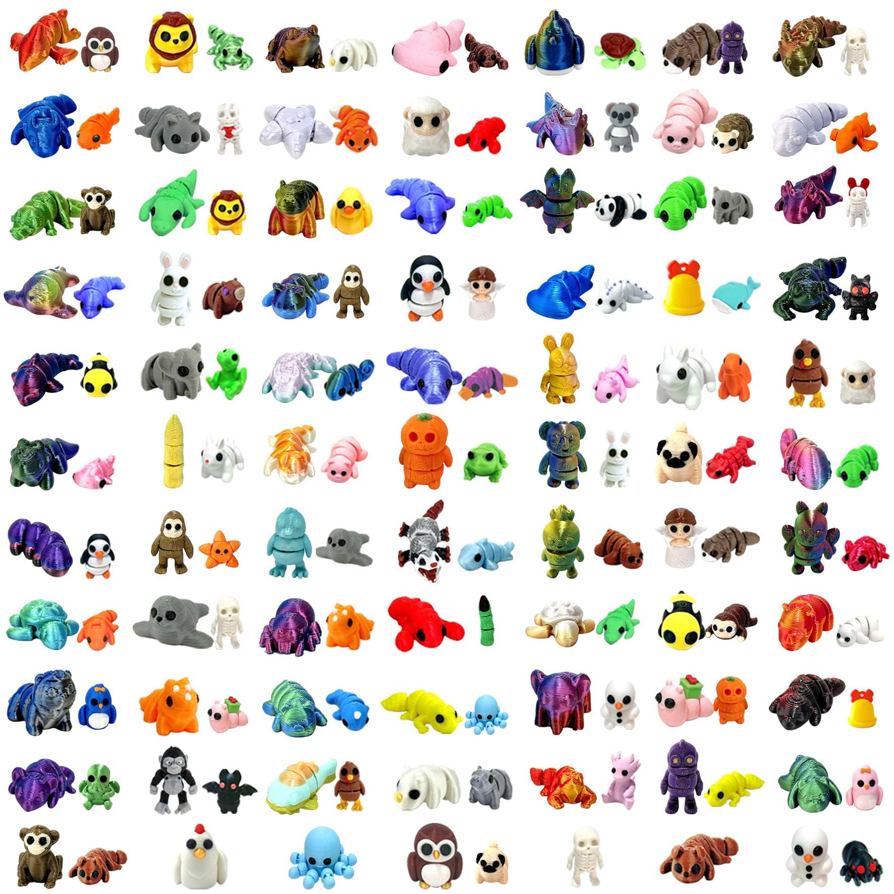 Random 3D-printed animals mini figurine gifting option for birthdays and rewards.