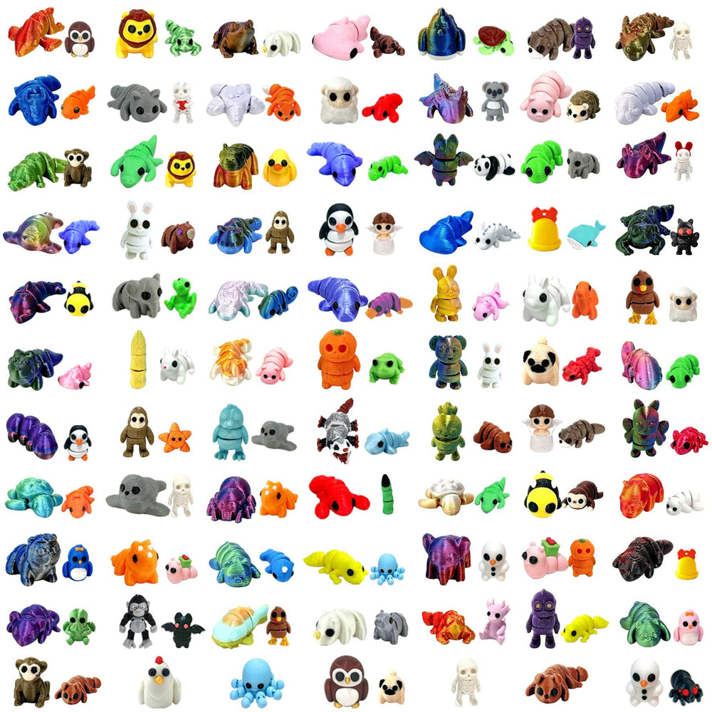 Random 3D-printed animals mini figurine gifting option for birthdays and rewards.