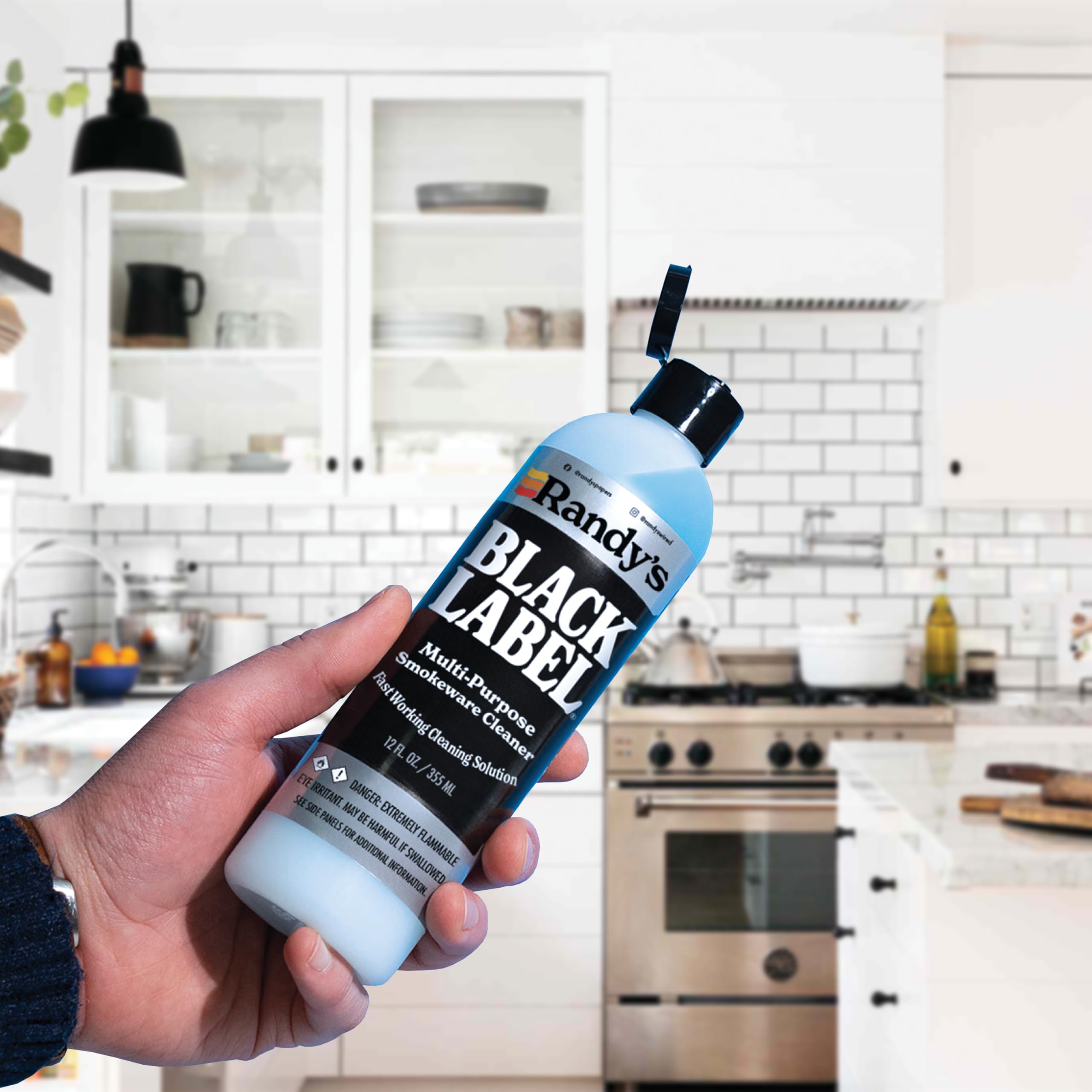 Randy's Black Label Cleaner shake and rinse setup in action