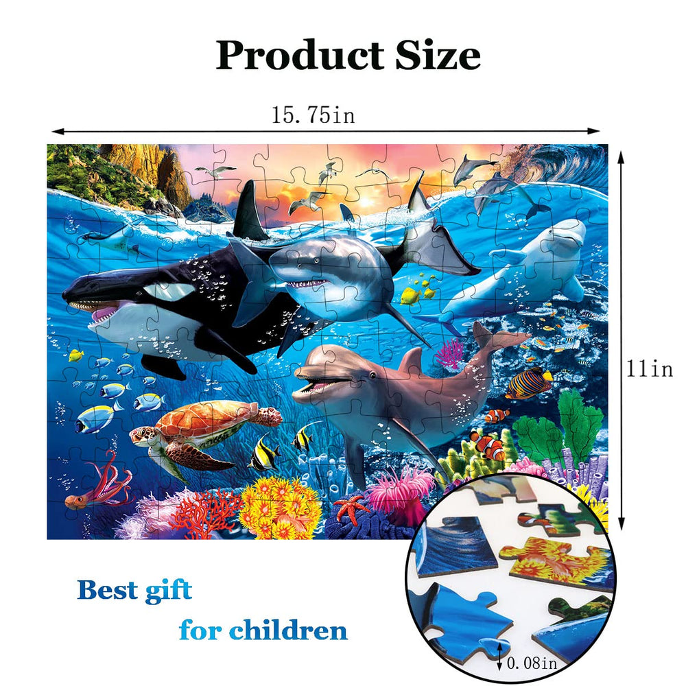 RANSUNN Underwater World puzzle in progress supports problem solving and hand-eye coordination.