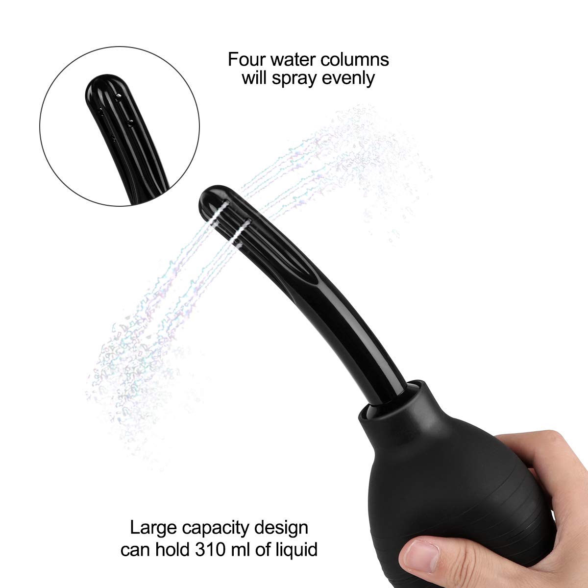RANUE enema bulb kit – compact, travel-friendly black enema kit.