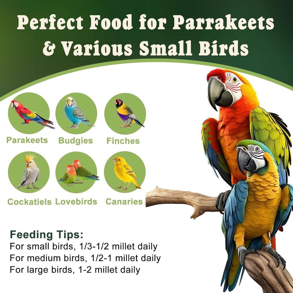 Bulk 5-lb millet spray packaging for birds.