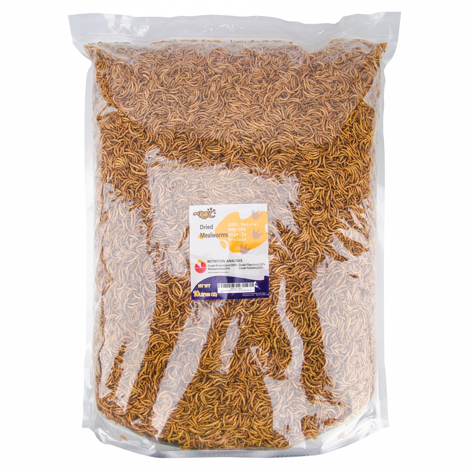 Close-up of crisp-textured RANZ mealworms ideal for quick treats