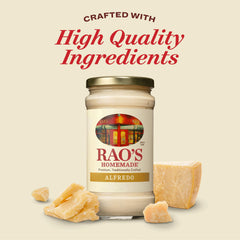 Parmesan and Romano blend in Rao's Alfredo for velvety pasta sauce.