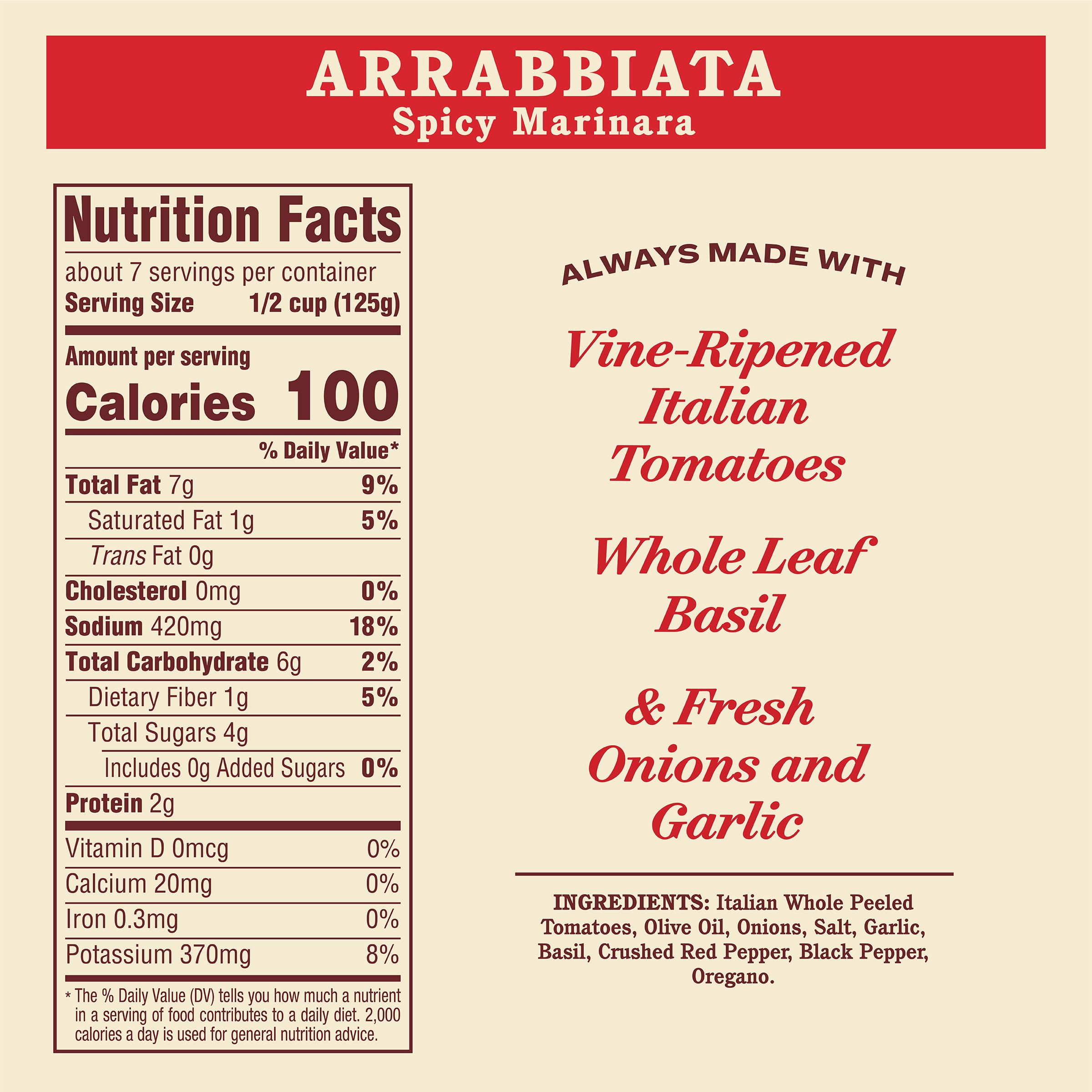 Rao's Arrabbiata bottle pours over pasta for quick, flavorful weeknight dinner.
