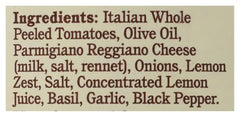 Rao's Lemon Marinara sauce ingredients panel highlights tomatoes and olive oil for wholesome meals.