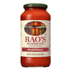Rao's Homemade Marinara jar front, premium flavor for everyday pasta