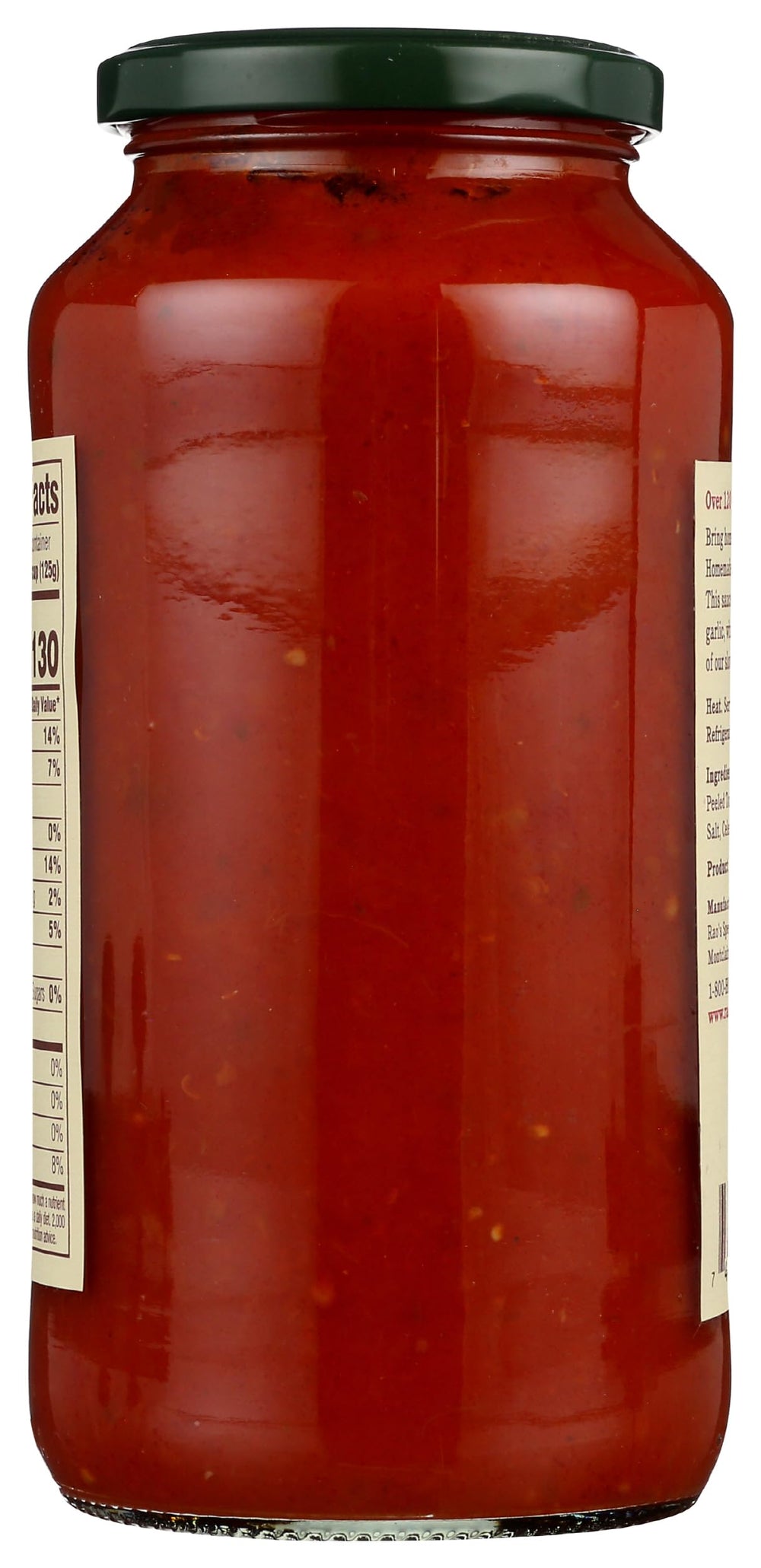 Rao's Sensitive Marinara ingredients snapshot with Italian tomatoes, basil, and olive oil