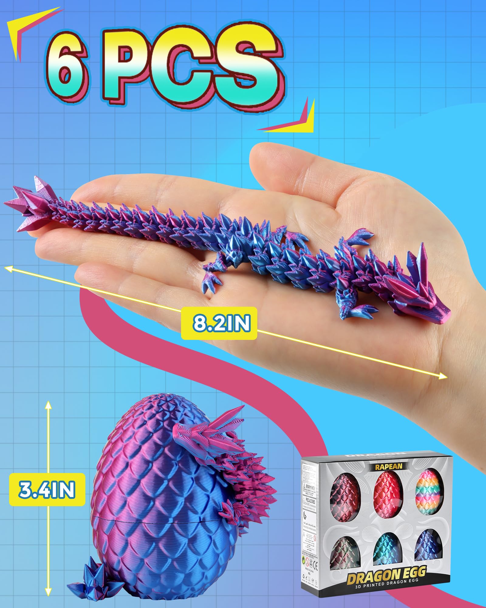 Rapean dragon inside eggs six-pack, ideal Easter gift.