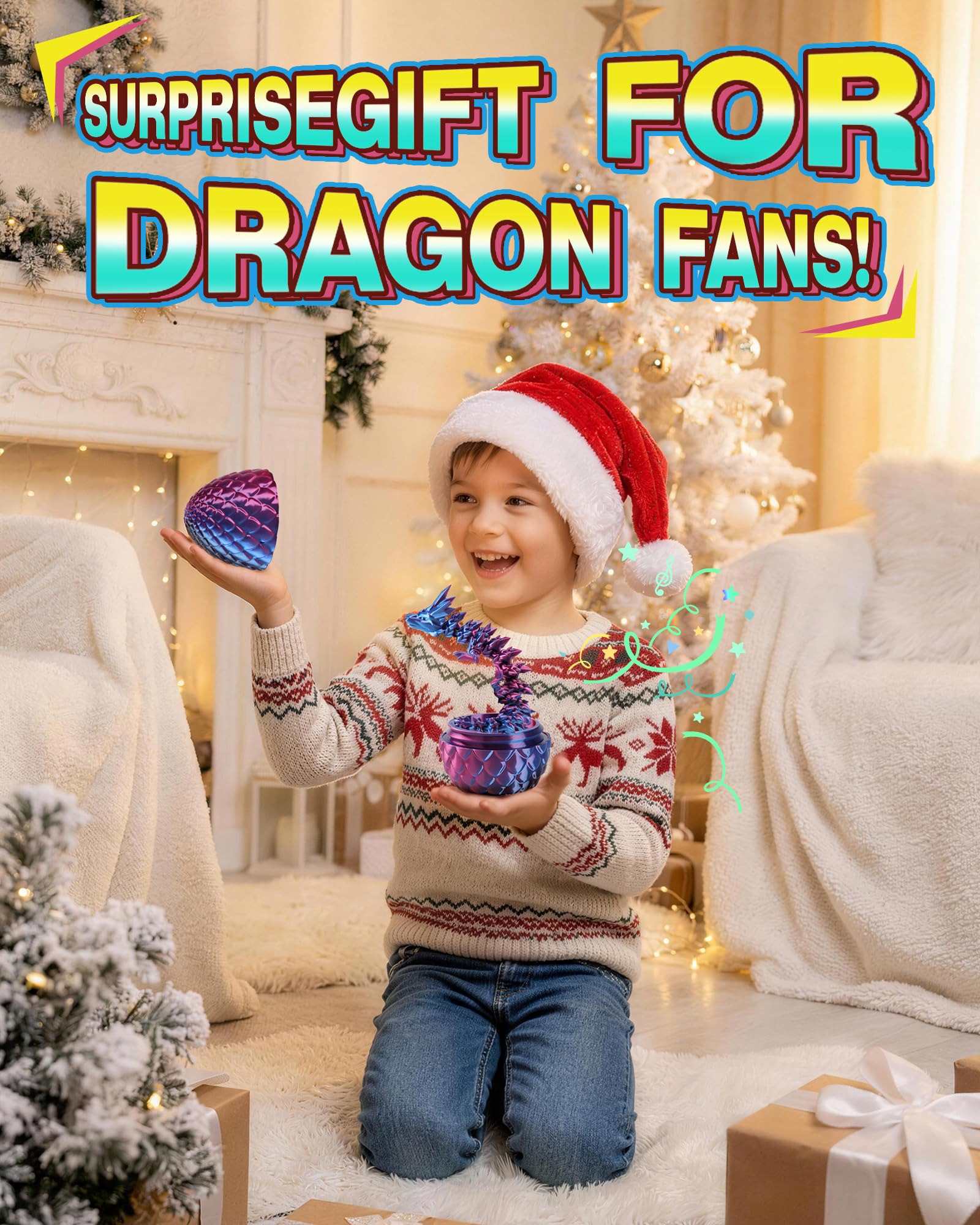Rapean dragon eggs display set for holiday decor.