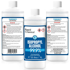 RAPID PROTECTANT 99% IPA gallon-pack visuals indicate bulk sanitation for workplaces and labs.
