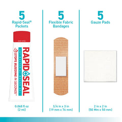Sterile gauze pads ready to cover wounds with Rapid-Seal protection