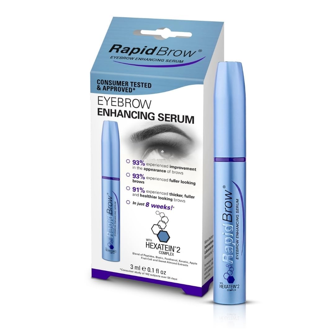 RapidBrow brow brush applicator enables precise eyebrow application.