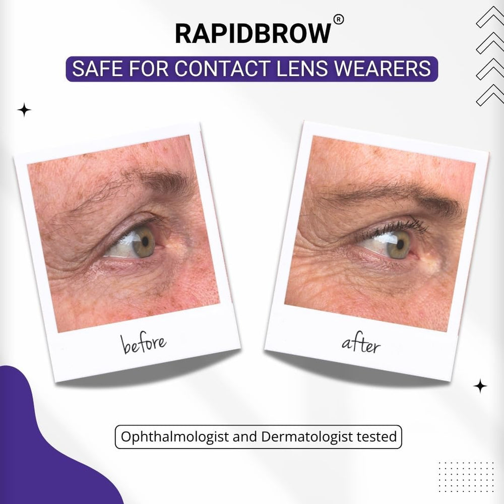 Daily-use routine image showing easy brush-on brow application.