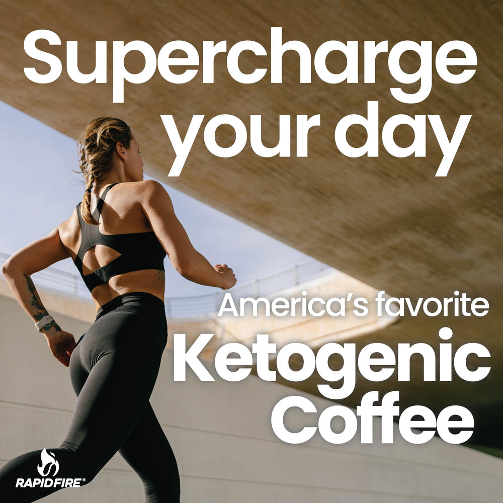 Rapid Fire Keto Coffee caramel macchiato foam close-up for indulgent flavor.