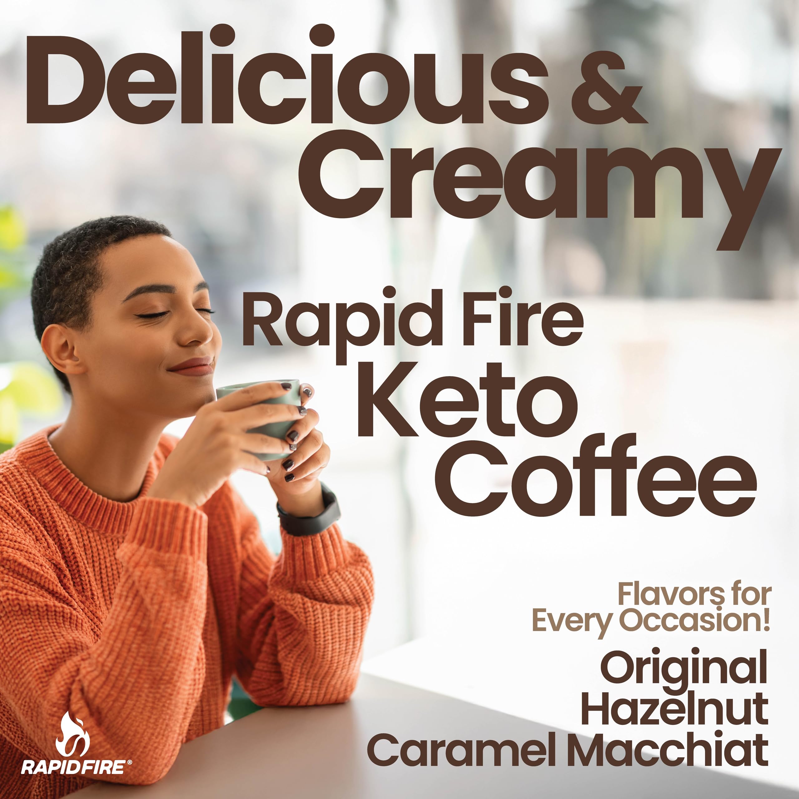 Rapid Fire Keto Coffee instant dissolving packet for quick preparation.