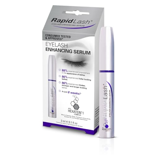 RapidLash serum brush application demonstrates precise lash-line use.