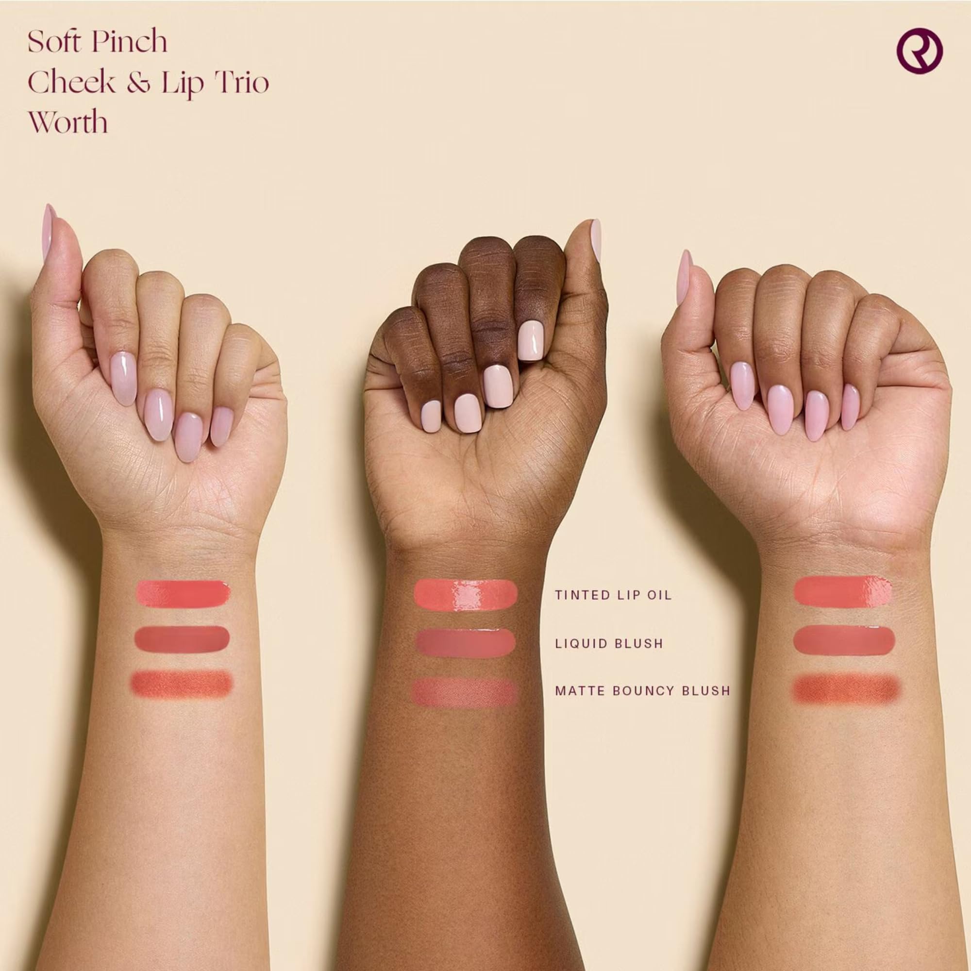 Rare Beauty Soft Pinch Matte Blush Worth mini, weightless color and easy blending.