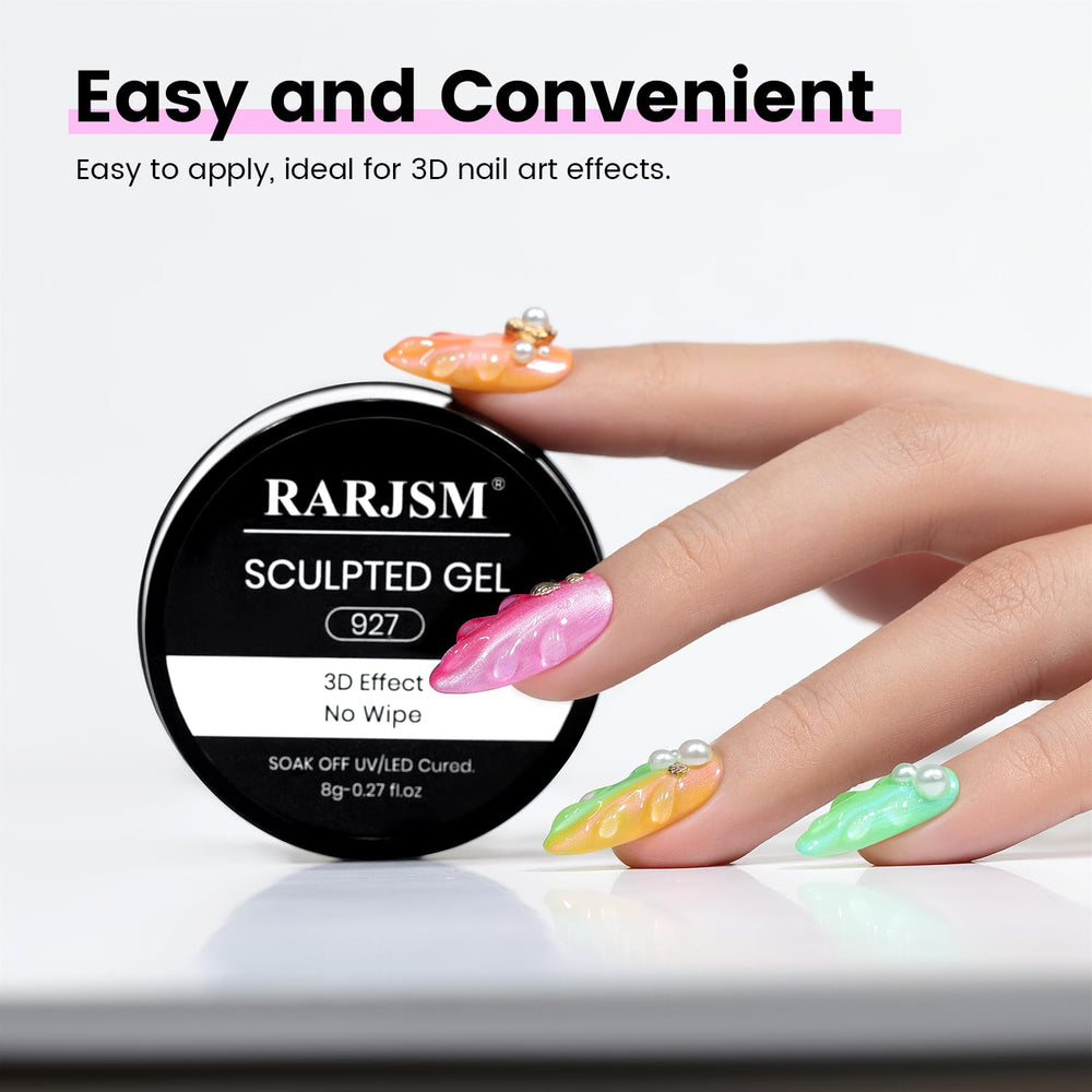 RARJSM 3D line-design gel enables intricate patterns with defined shapes.
