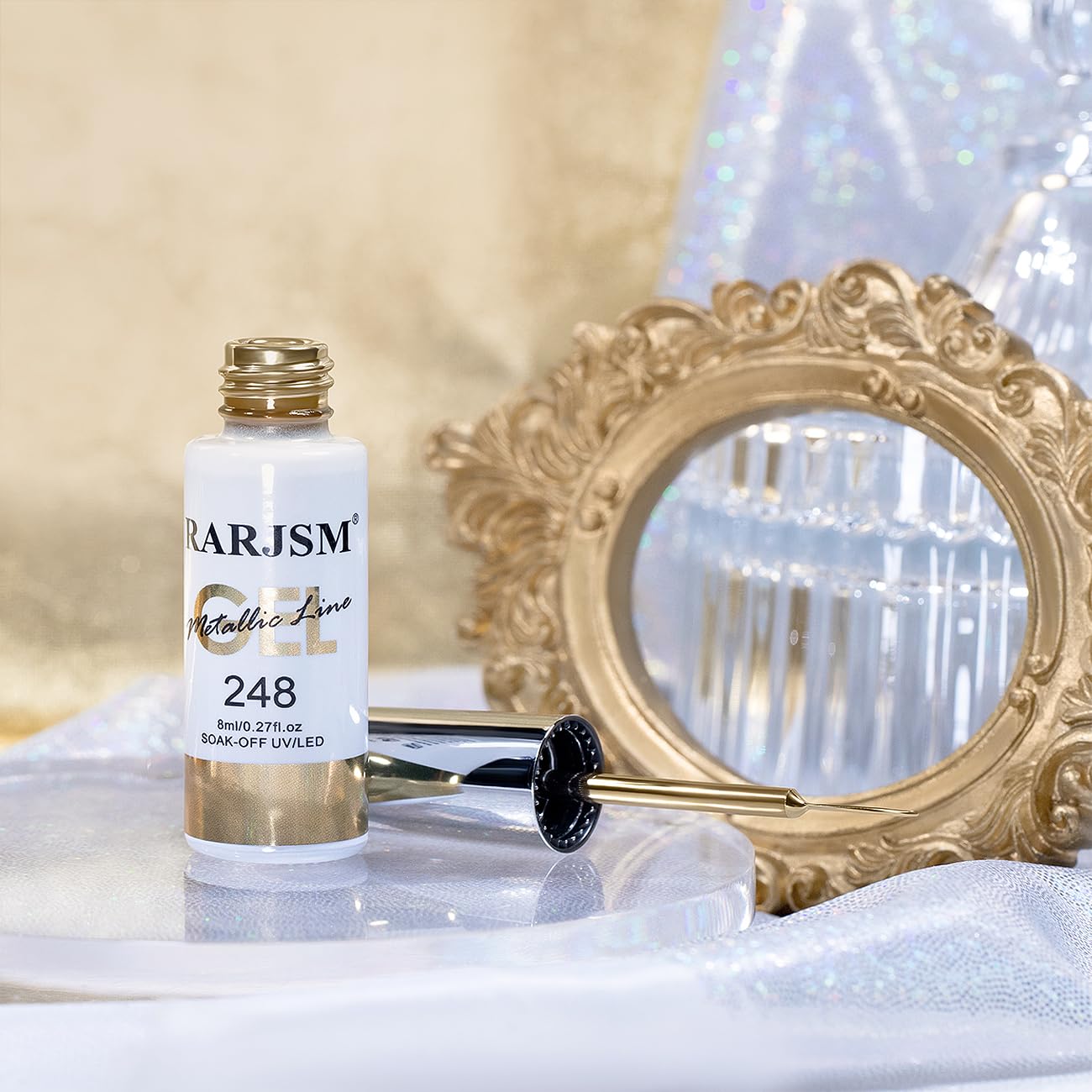 RARJSM soak-off gel polish 8ml bottle with built-in brush