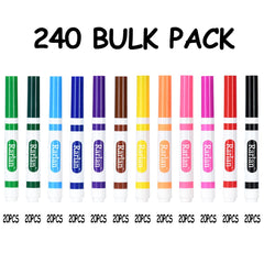 Rarlan conical-tip markers enable broad coloring and fine lines.