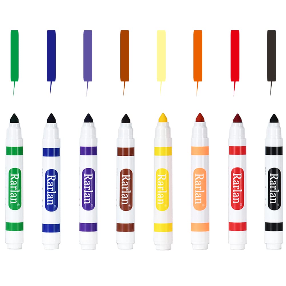 Markers stored in sturdy box enable quick classroom setup.
