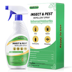 RATITU Peppermint Oil Spray bottle closeup, natural pest repellent power.