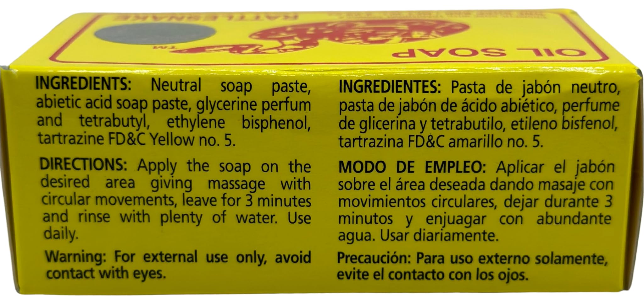Rattlesnake oil soap close-up bar reveals natural minerals and herbs in a smooth lather.