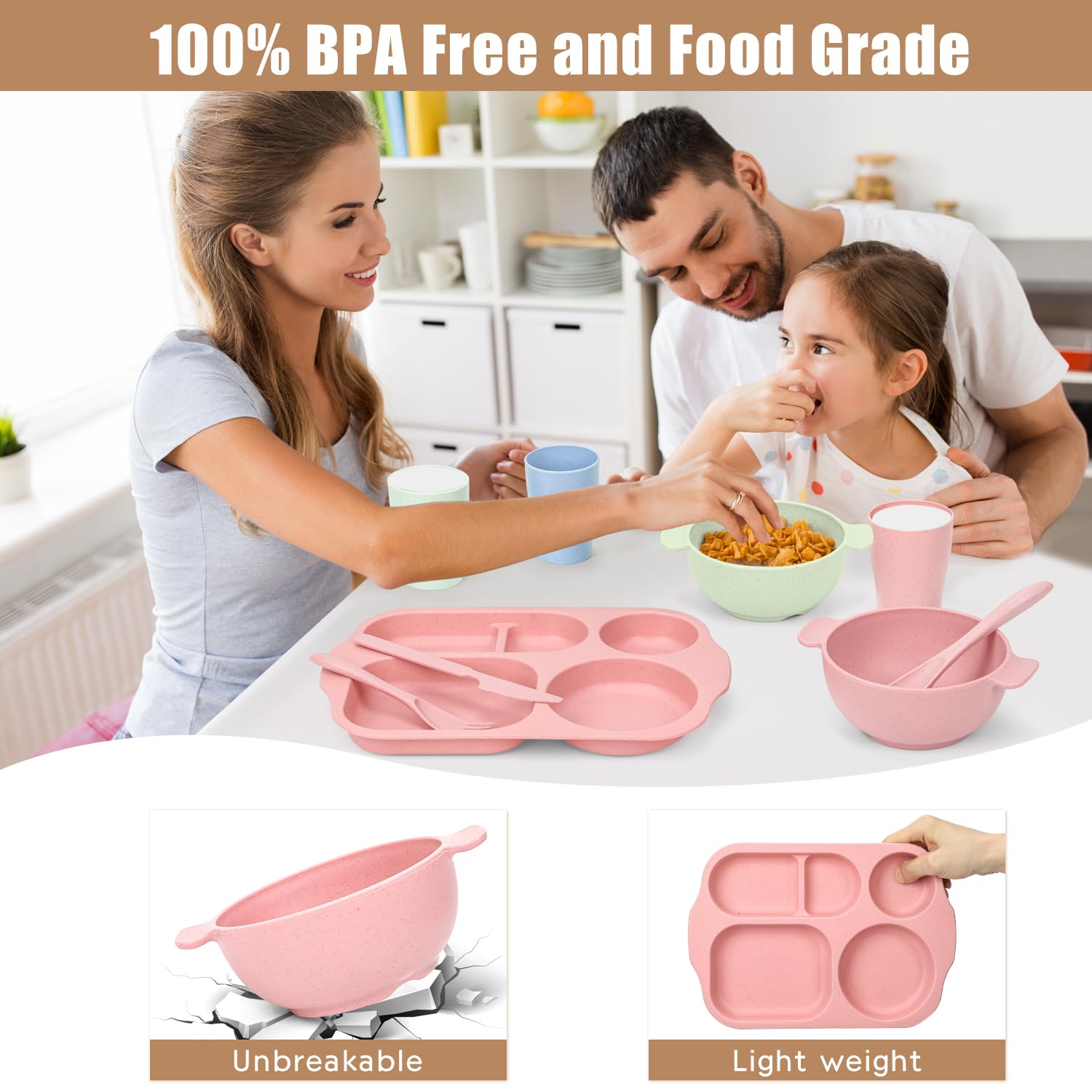 Ratulie kids bowls, lightweight and drop-resistant for energetic mealtimes.