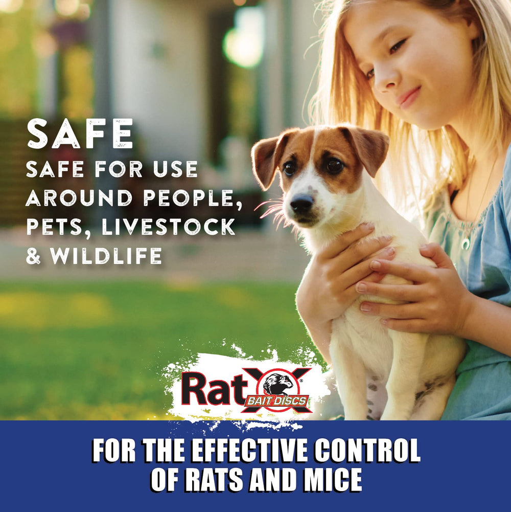 RatX Bait Discs used in sheds and barns for rodent control.